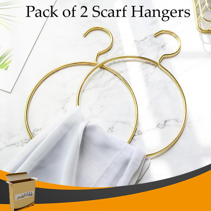 Pack of 2 Fashion Ring Metal Scarf Pants and Shawl Display Hanger - Happy Shopping