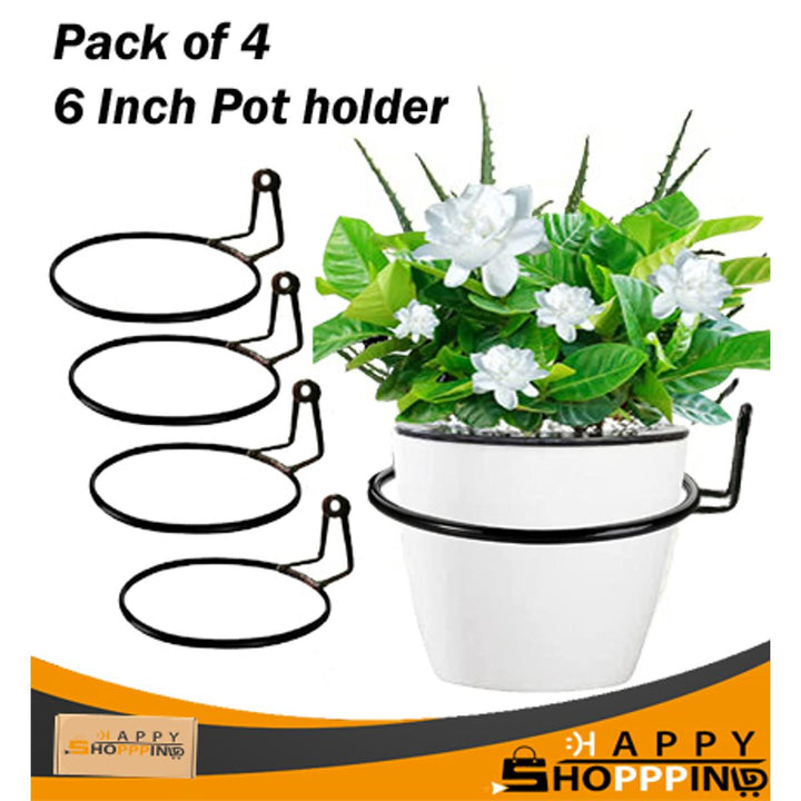 Garden Plant Flower Pot Hanging Rack Stand (Pack of 4) - Happy Shopping