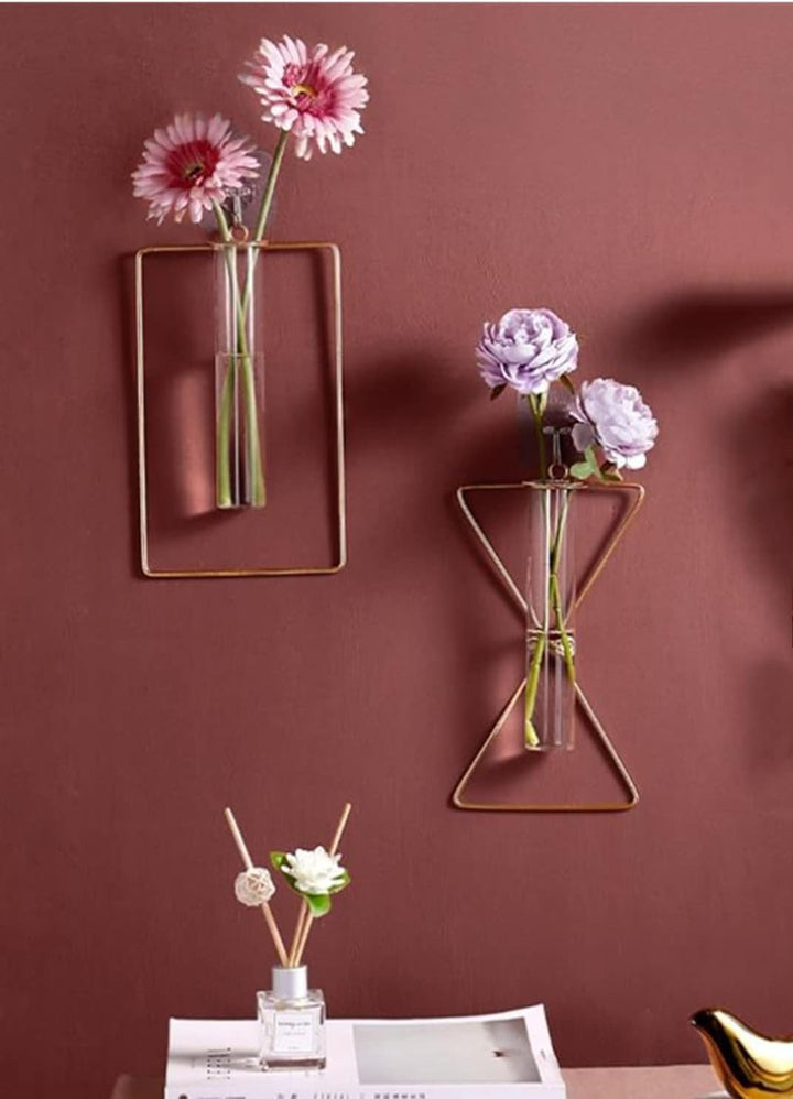 Wall-mounted Iron Hanging Flower Vases - Happy Shopping