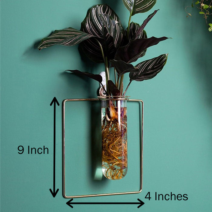 Pack of 4 Wall-mounted Iron Hanging Flower Vases - Happy Shopping